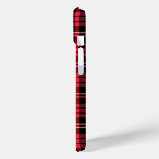Elegant Monogram Rood Plaid Case-Mate iPhone Case (Achterkant / Links)