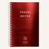 Elegant monogram rood reizen notitieboek (Voorkant)