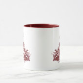 Elegant monogram rood toile de jouy mok (Midden)