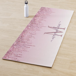 Elegant Monogram Roos Glitter Drift Yoga Mat