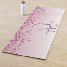 Elegant Monogram Roos Glitter Drift Yoga Mat
