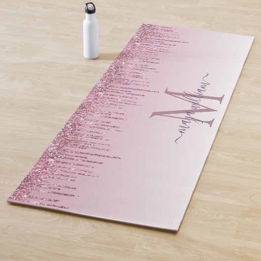 Elegant Monogram Roos Glitter Drift Yoga Mat (In situ)