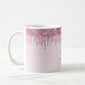 Elegant Monogram Roos Glitter Drijft koffie Mok (Links)