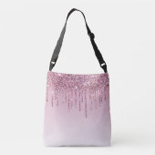 Elegant Monogram Roos Glitter Drivers Crossbody Tas (Achterkant)