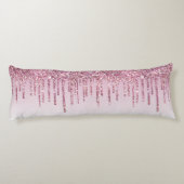 Elegant Monogram Roos Glitter Drivers Lichaamskussen (Achterkant)