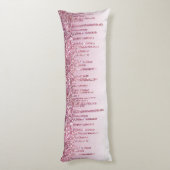 Elegant Monogram Roos Glitter Drivers Lichaamskussen (Achterkant (Verticaal))