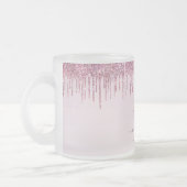Elegant Monogram Roos Glitter Drivers Matglas Koffiemok (Links)