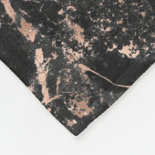 Elegant Monogram Roos Gold Black Marble Fleece Deken (Hoek)
