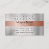 Elegant Monogram Roos Gold & Brushed Silver vs2 Visitekaartje (Achterkant)