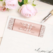 Elegant Monogram Roos Gold Damask Wedding Etiket