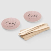 Elegant Monogram Roos Gold Glitter Wedding Handwaaier (Niet-gemonteerd)