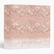 Elegant Monogram Roos Gold Pink Glitter Multomap