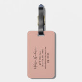 Elegant Monogram Roos Gold Sequin Bagagelabel (Achterkant verticaal)