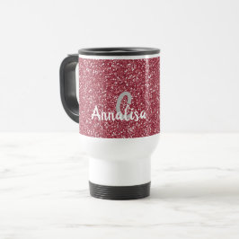 Elegant Monogram Roos Gold Travel Mug Reisbeker