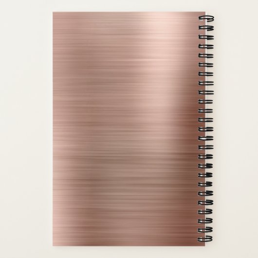 Elegant Monogram Roos Gold Travel Notitieboek (Achterkant)