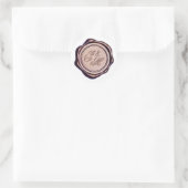 Elegant Monogram Roos Gold Wax Seal Ronde Sticker (Tas)