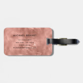 Elegant monogram Roos goud Bagagelabel (Achterkant horizontaal)