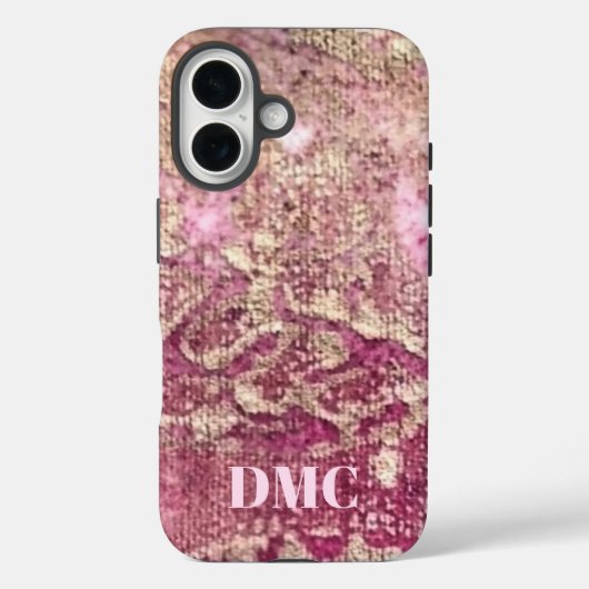 Elegant monogram roos goud roze gradiëntpatroon Case-Mate iPhone case (Achterkant)