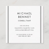 Elegant Monogram Roos Goud Zwart Consultant Vierkante Visitekaartje (Achterkant)