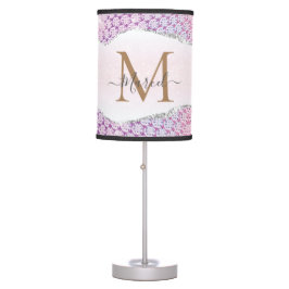 Elegant Monogram Roos roze Glitter