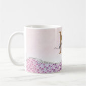 Elegant Monogram Roos roze Glitter Coffee Mok (Links)