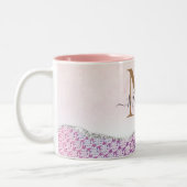 Elegant Monogram Roos roze Glitter Coffee Mok (Links)