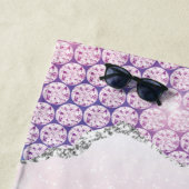 Elegant Monogram Roos roze Glitter Strandlaken (In situ)