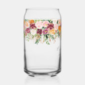 Elegant Monogram Roos Tuin Bloemen Bruidsmeisje Blikvorm Glas (Links)