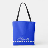 Elegant Monogram Royal Blue Tote Bag (Achterkant)