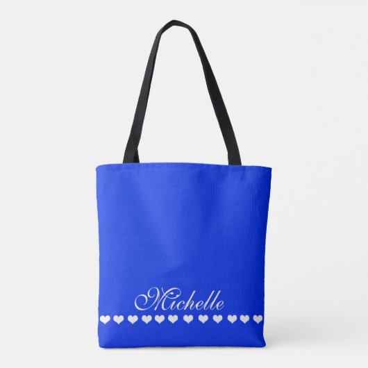 Elegant Monogram Royal Blue Tote Bag (Achterkant)