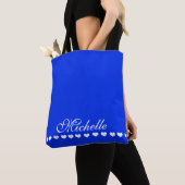 Elegant Monogram Royal Blue Tote Bag (Dichtbij)