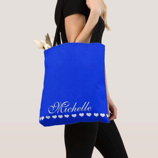 Elegant Monogram Royal Blue Tote Bag (Dichtbij)