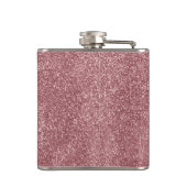 Elegant monogram roze glitter heupfles (Achterkant)