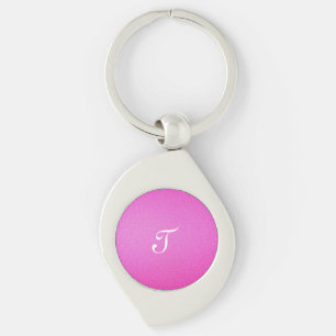 Elegant Monogram roze glitter Sleutelhanger