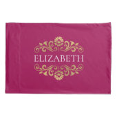 Elegant Monogram Roze Gold Pillow Hoesje Kussensloop (Achterkant)