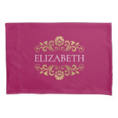 Elegant Monogram Roze Gold Pillow Hoesje Kussensloop (Voorkant)