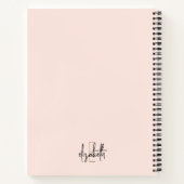 Elegant Monogram Roze Gold Script Business School Notitieboek (Achterkant)