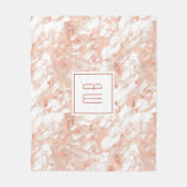 Elegant Monogram Roze Goud Witte Marmer Fleece Deken (Voorkant)