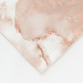 Elegant Monogram Roze Goud Witte Marmer Fleece Deken (Hoek)