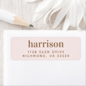 Elegant monogram roze gouden retouradres etiket (Insitu)
