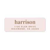 Elegant monogram roze gouden retouradres etiket (Voorkant)