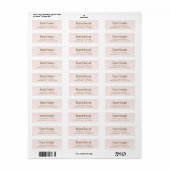 Elegant monogram roze gouden retouradres etiket (Full Sheet)