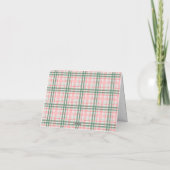 Elegant Monogram Roze Groen Kerst Baby Shower Bedankkaart (Achterkant)