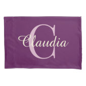 Elegant monogram roze kussensloop (Voorkant)