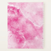 Elegant Monogram Roze Marmeren Girly Glam 2025 Planner (Achterkant)