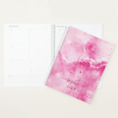 Elegant Monogram Roze Marmeren Girly Glam 2025 Planner (Display)