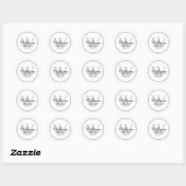 Elegant Monogram Roze Retouradres Ronde Sticker (Vel)