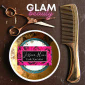 Elegant Monogram Roze Rose Salon Visitekaartje