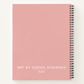 Elegant Monogram Roze Schets Notitieboek (Achterkant)