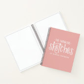 Elegant Monogram Roze Schets Notitieboek (Binnen)